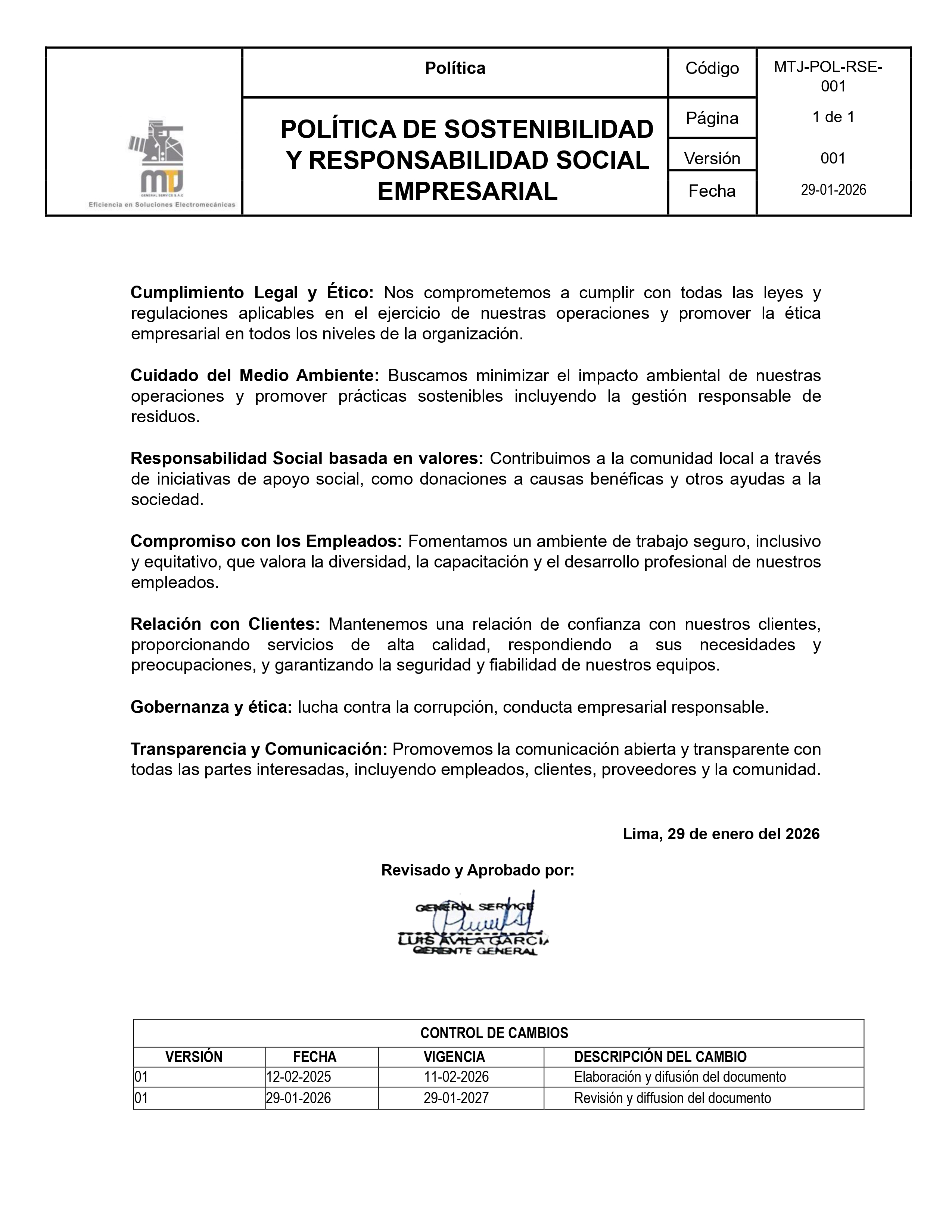 Política De Calidad